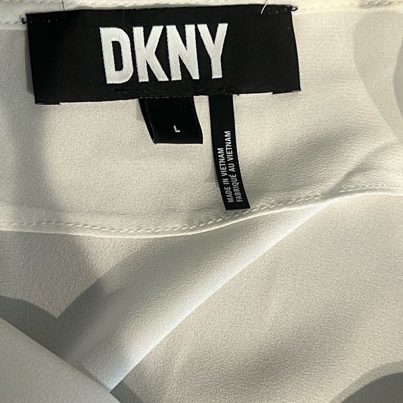 DKNY White Blouse with Black Piping - Picture 4 of 5